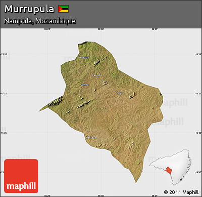 Satellite Map of Murrupula, single color outside