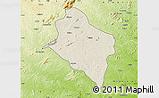 Shaded Relief Map of Murrupula, physical outside
