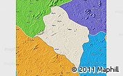 Shaded Relief Map of Murrupula, political outside