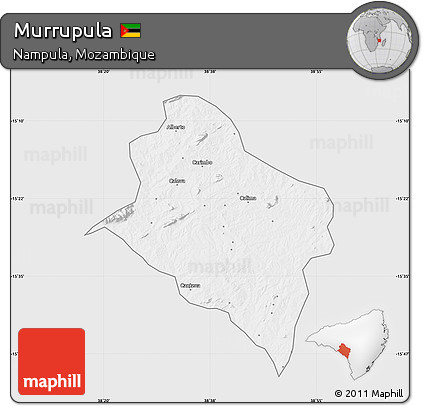Silver Style Map of Murrupula, single color outside