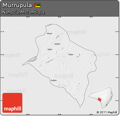 Silver Style Map of Murrupula, single color outside