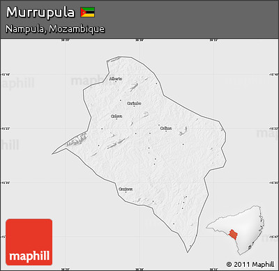 Silver Style Map of Murrupula, single color outside