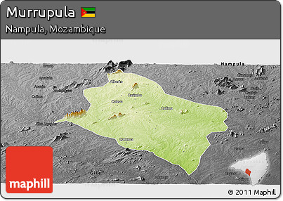 Physical Panoramic Map of Murrupula, darken, desaturated