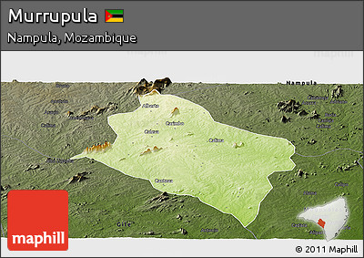 Physical Panoramic Map of Murrupula, darken