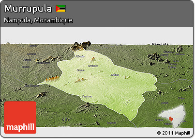 Physical Panoramic Map of Murrupula, darken