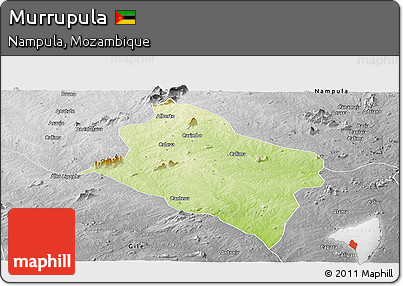 Physical Panoramic Map of Murrupula, desaturated