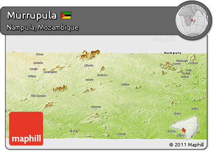 Physical Panoramic Map of Murrupula