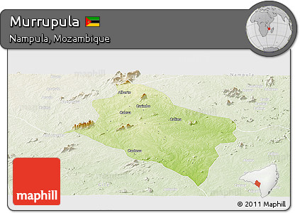 Physical Panoramic Map of Murrupula, lighten