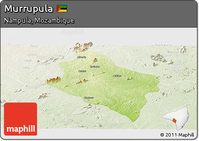 Physical Panoramic Map of Murrupula, lighten