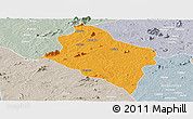 Political Panoramic Map of Murrupula, lighten, semi-desaturated