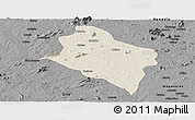 Shaded Relief Panoramic Map of Murrupula, darken, desaturated