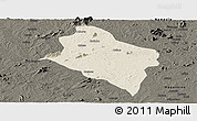 Shaded Relief Panoramic Map of Murrupula, darken