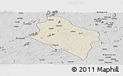 Shaded Relief Panoramic Map of Murrupula, desaturated