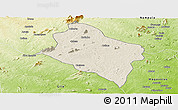 Shaded Relief Panoramic Map of Murrupula, physical outside