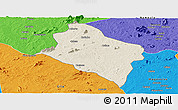 Shaded Relief Panoramic Map of Murrupula, political outside