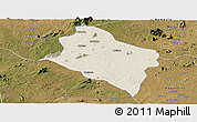 Shaded Relief Panoramic Map of Murrupula, satellite outside