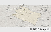 Shaded Relief Panoramic Map of Murrupula, semi-desaturated