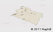 Shaded Relief Panoramic Map of Murrupula, single color outside