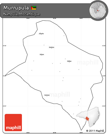 Blank Simple Map of Murrupula, cropped outside