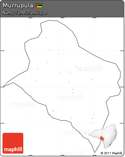 Blank Simple Map of Murrupula, cropped outside, no labels