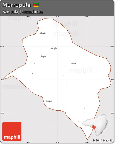Classic Style Simple Map of Murrupula, cropped outside