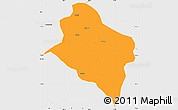 Political Simple Map of Murrupula, single color outside, borders and labels