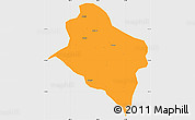 Political Simple Map of Murrupula, single color outside