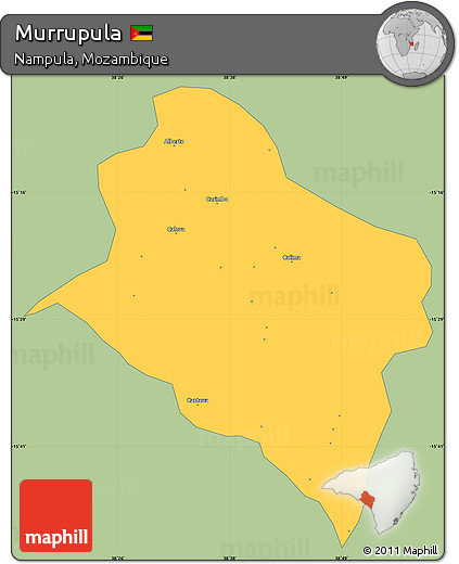 Savanna Style Simple Map of Murrupula, single color outside