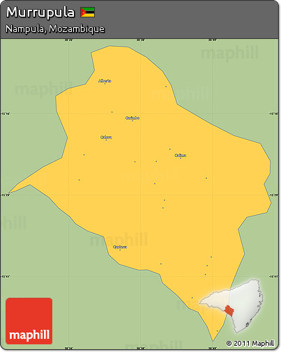 Savanna Style Simple Map of Murrupula, single color outside