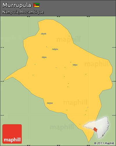Savanna Style Simple Map of Murrupula, single color outside