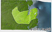 Physical 3D Map of Nacala Velha, darken