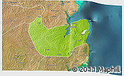 Physical 3D Map of Nacala Velha, satellite outside