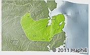Physical 3D Map of Nacala Velha, semi-desaturated