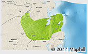 Physical 3D Map of Nacala Velha, shaded relief outside