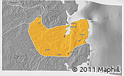 Political 3D Map of Nacala Velha, desaturated