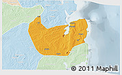 Political 3D Map of Nacala Velha, lighten