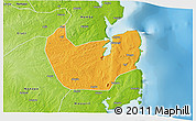 Political 3D Map of Nacala Velha, physical outside