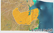 Political 3D Map of Nacala Velha, satellite outside