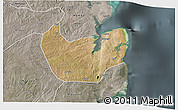Satellite 3D Map of Nacala Velha, semi-desaturated