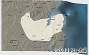 Shaded Relief 3D Map of Nacala Velha, darken