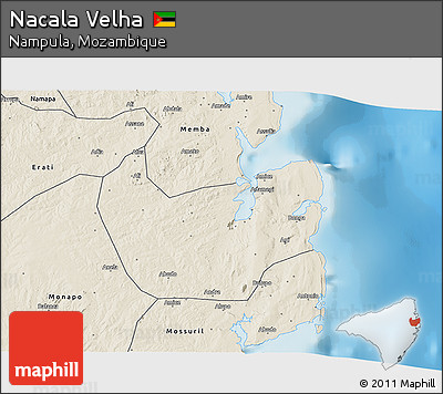 Shaded Relief 3D Map of Nacala Velha