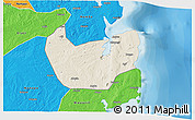 Shaded Relief 3D Map of Nacala Velha, political outside