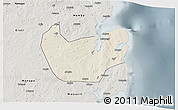 Shaded Relief 3D Map of Nacala Velha, semi-desaturated