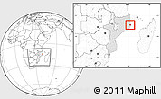 Blank Location Map of Nacala Velha, highlighted country, within the entire country