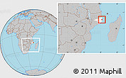Gray Location Map of Nacala Velha, highlighted parent region, within the entire country