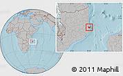 Gray Location Map of Nacala Velha, hill shading