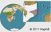 Satellite Location Map of Nacala Velha, highlighted country, highlighted parent region