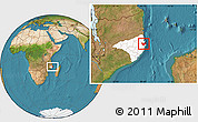 Satellite Location Map of Nacala Velha, highlighted parent region
