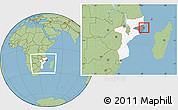Savanna Style Location Map of Nacala Velha, highlighted country, highlighted parent region, within the entire country