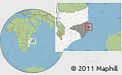 Savanna Style Location Map of Nacala Velha, highlighted country, highlighted parent region